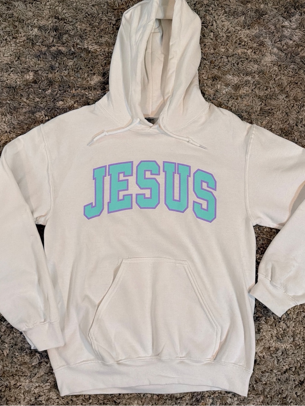 White Gildian Hoodie with Bold JESUS Graphic